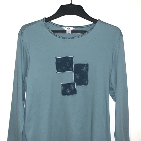 Teal Green Sweater with Cube Design - Picture 1 of 3